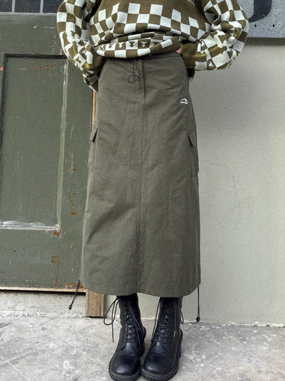 Drawstring High-waist Skirt