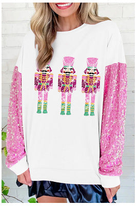 Clothing Sweet Sequ Sleeve Top Christmas Long Sleeved Sweatshirt