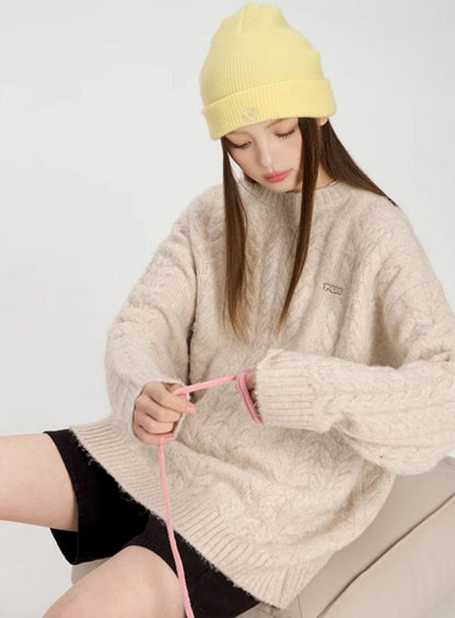 Hip-hop Versatile Twist Knit Sweater