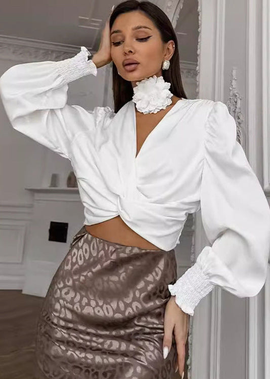 Juliette - Satin Twist-front Blouse