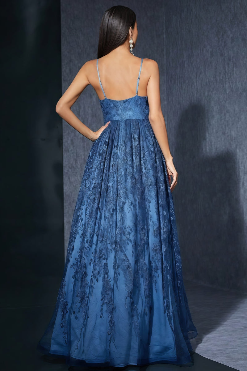 Keane Blue Mesh Maxi Dress