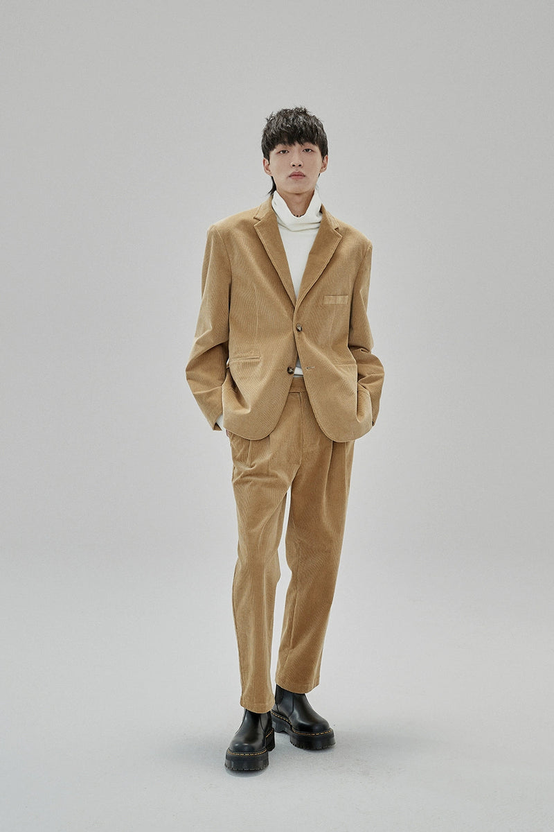 Wide Waist Tab Double-pleated Relaxed Cropped Pants