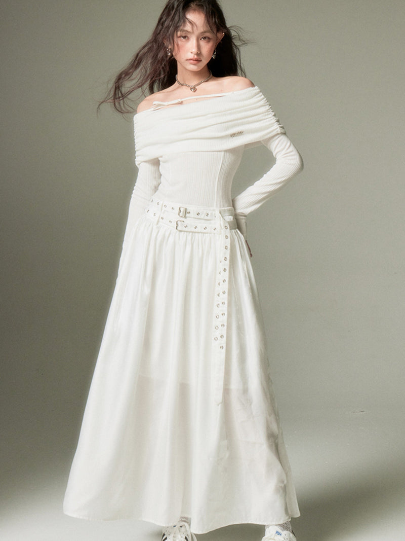 Gathered One-shoulder Long Jumpsuit Dress