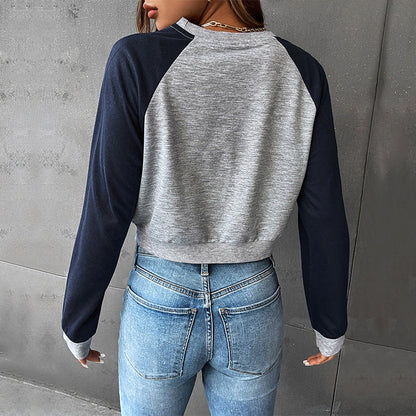 Autumn Clothing Long Sleeve Letter Graphic Print Sweatshirt