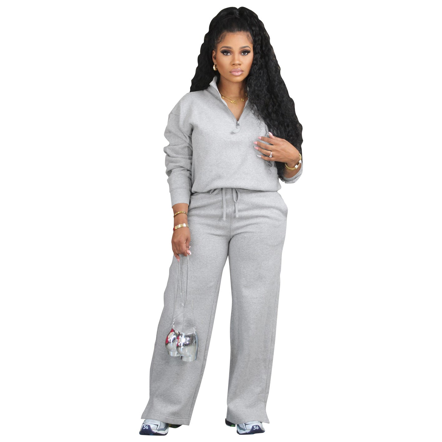 Clothing Sweater Two Piece Suit Velvet Thickened Sportswear Loose Winter