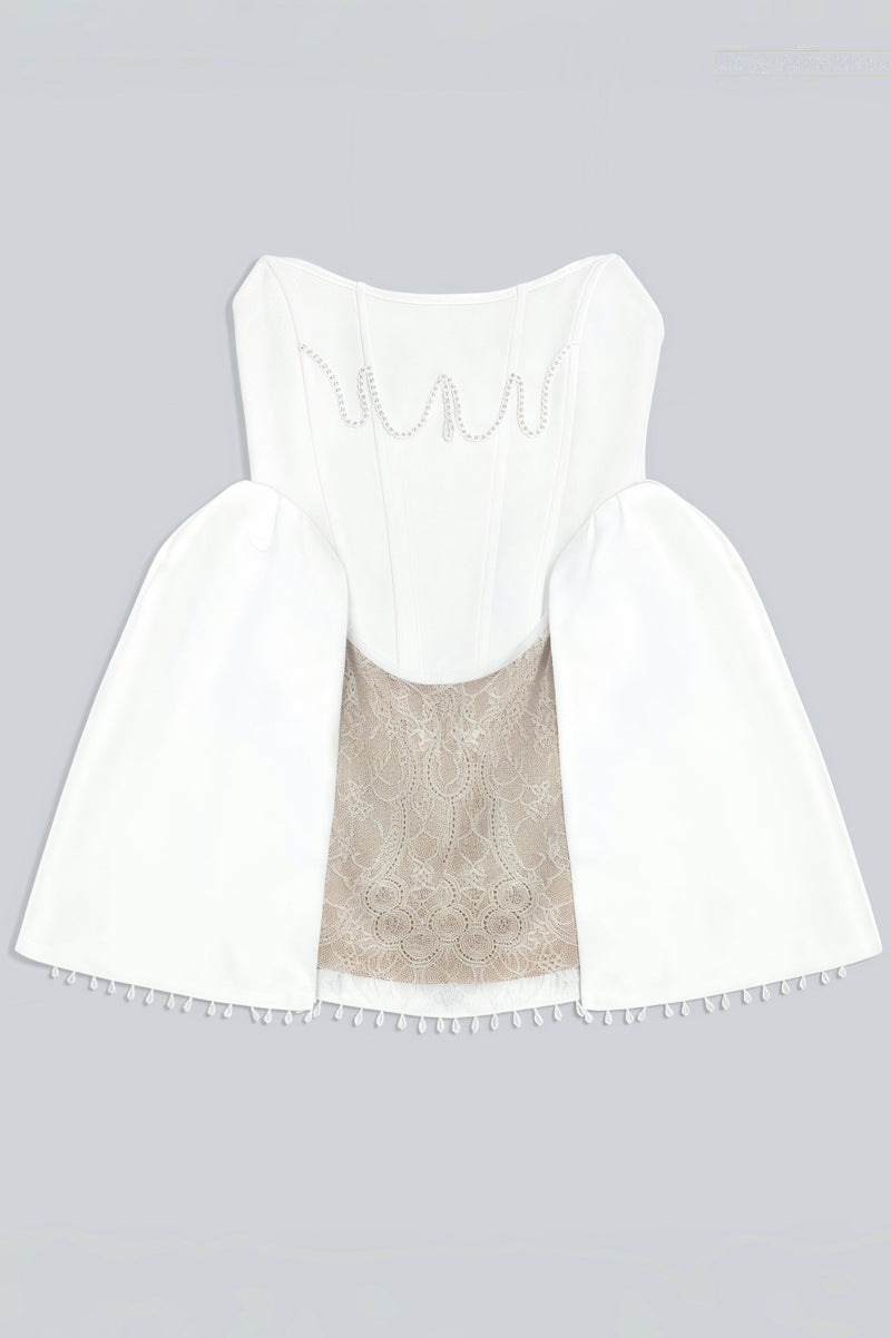 Hadrian Pearl Lace Mini Dress
