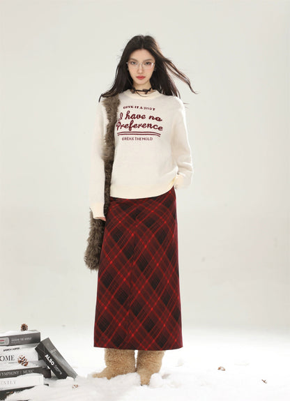 High-waisted Plaid Skirt