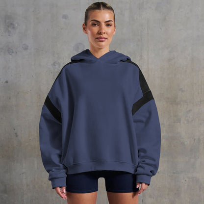 Early Autumn Contrast Color Drop Shoulder High End Clothing Varsity Jacket Brand Hoodie Hooded Sweatshirt Outer