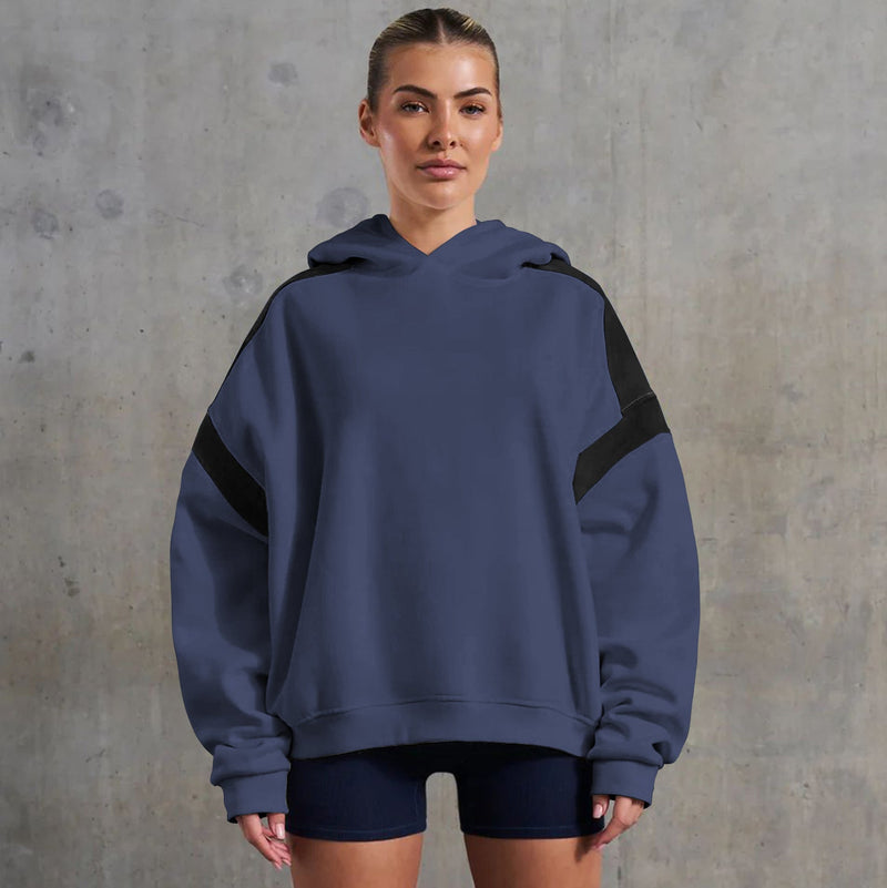 Early Autumn Contrast Color Drop Shoulder High End Clothing Varsity Jacket Brand Hoodie Hooded Sweatshirt Outer