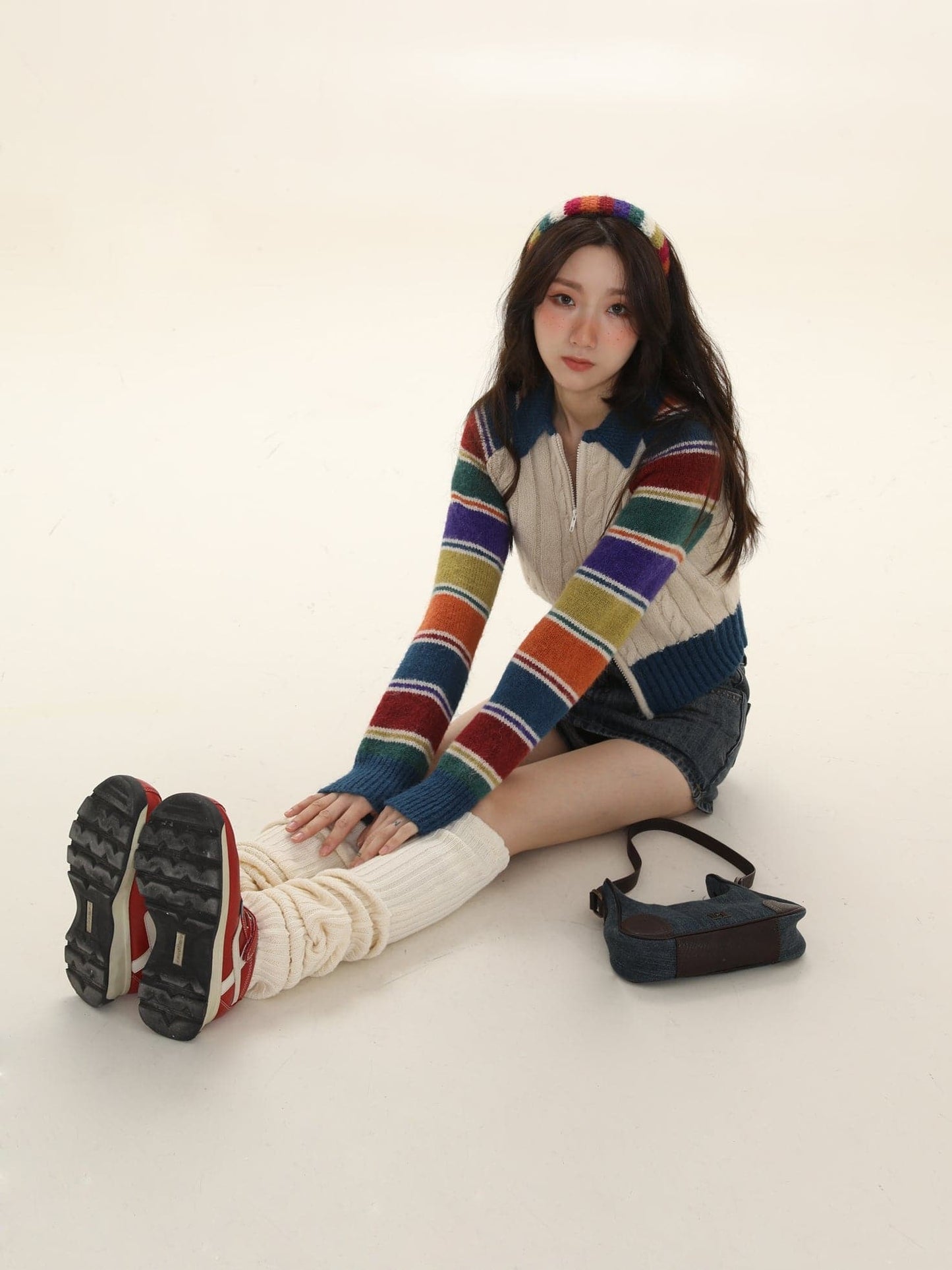 Colorful Striped Raglan Cardigan