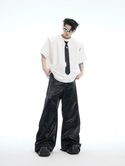 White Oversized T-shirt Black Tie