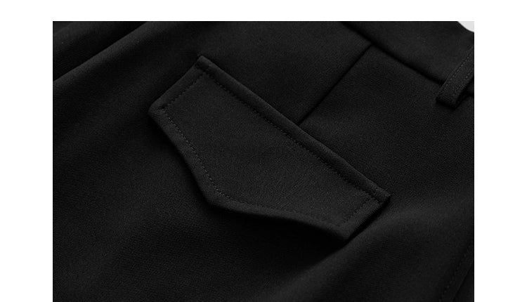 Black Pleated Wide-leg Pants