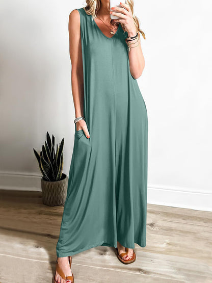Summer Fresh Pocket Jumpsuit Thin Jumpsuit