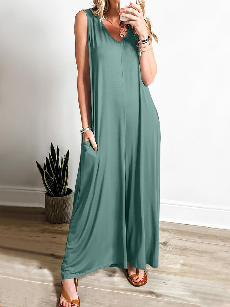Summer Fresh Pocket Jumpsuit Thin Jumpsuit