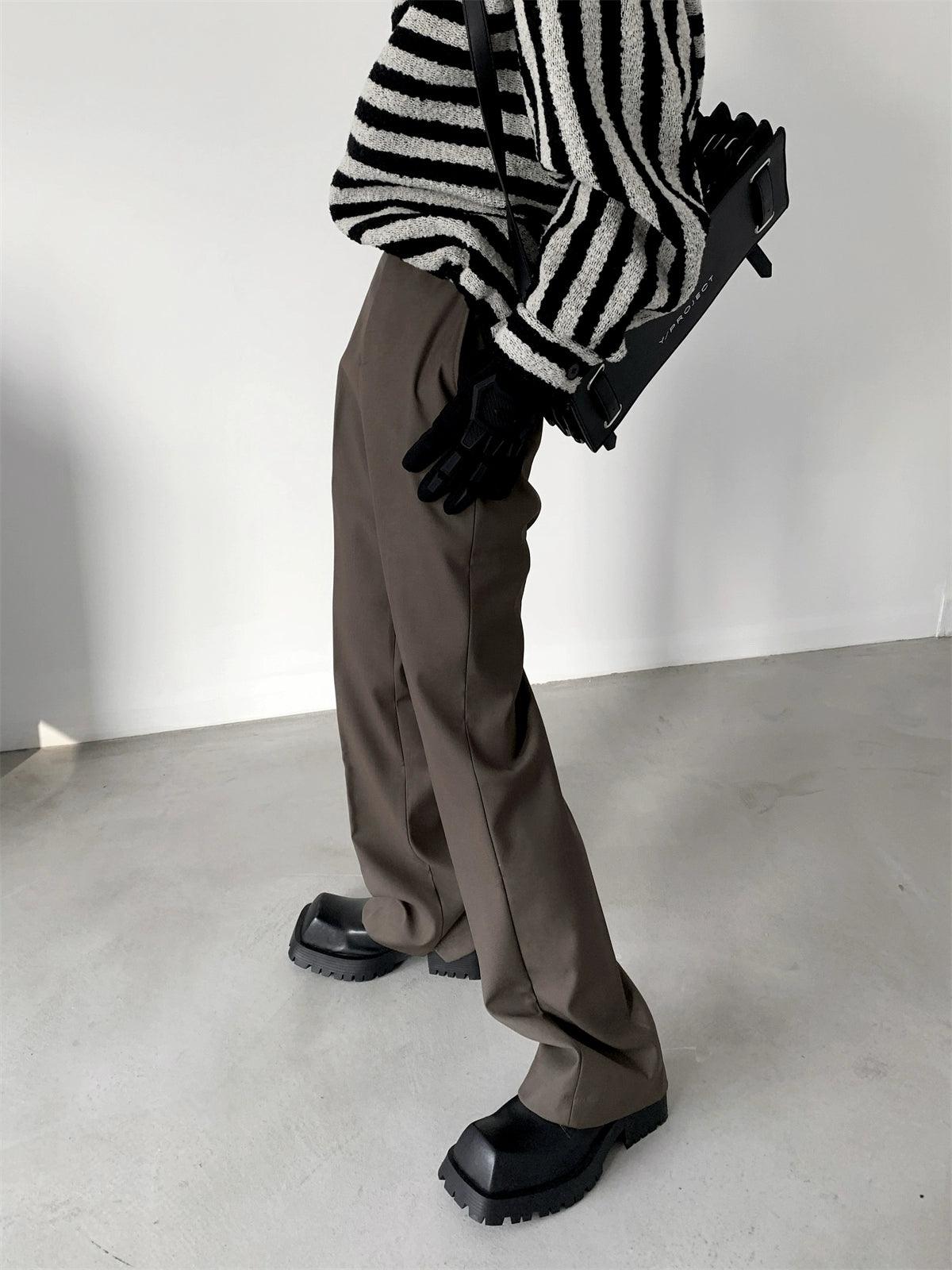 Black Straight-leg Classic Pants