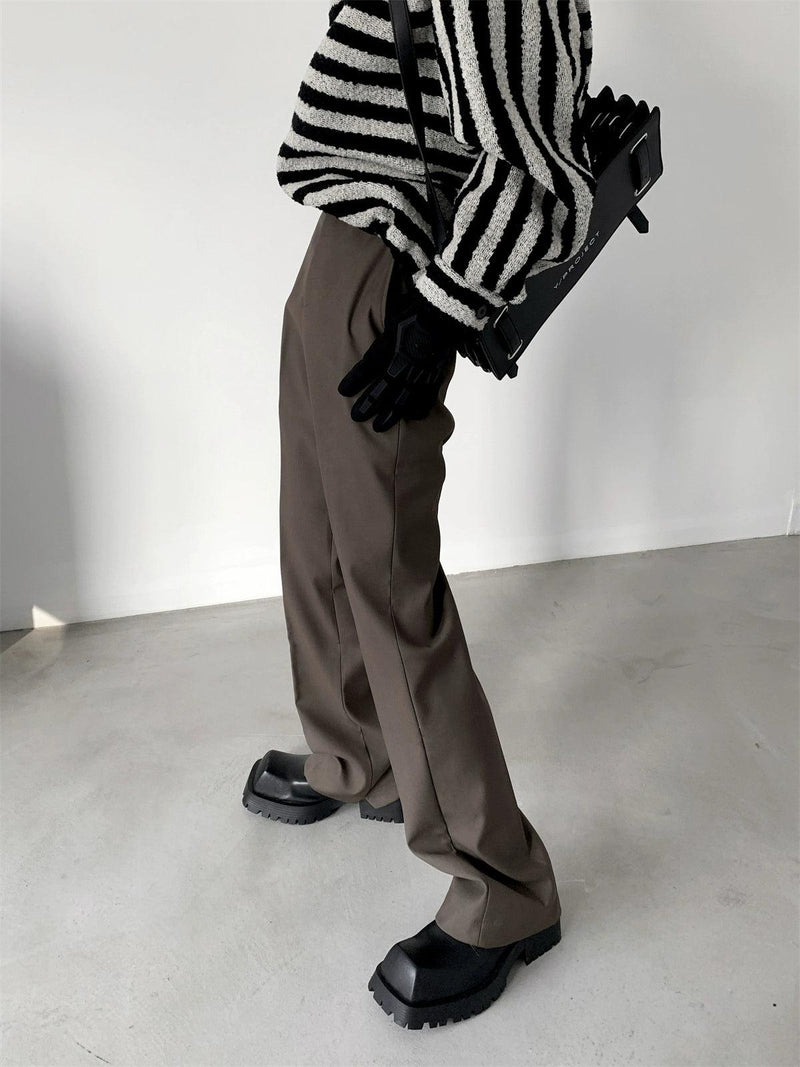 Black Straight-leg Classic Pants