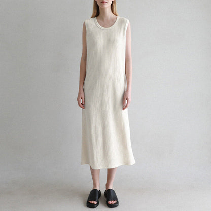 Sleeveless Dress French Waffle Texture Skin Friendly Vest Dress Simple Thin a Line Maxi Dress Clothing
