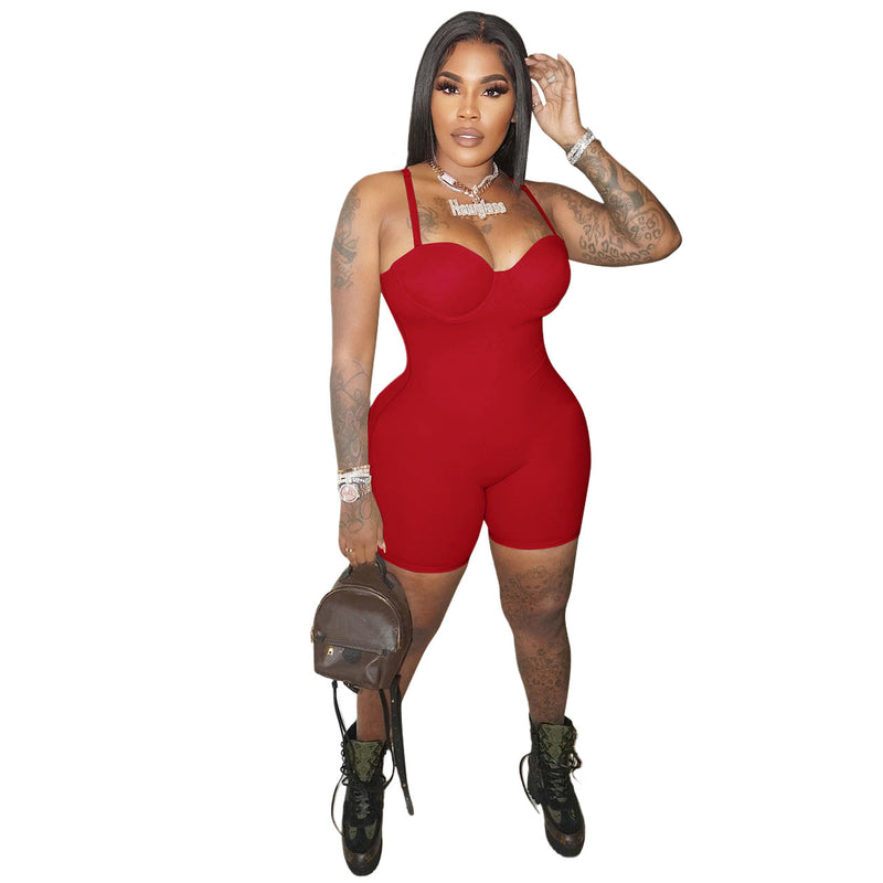 Clothing Spring Summer Sling Chest Cup Jumpsuit