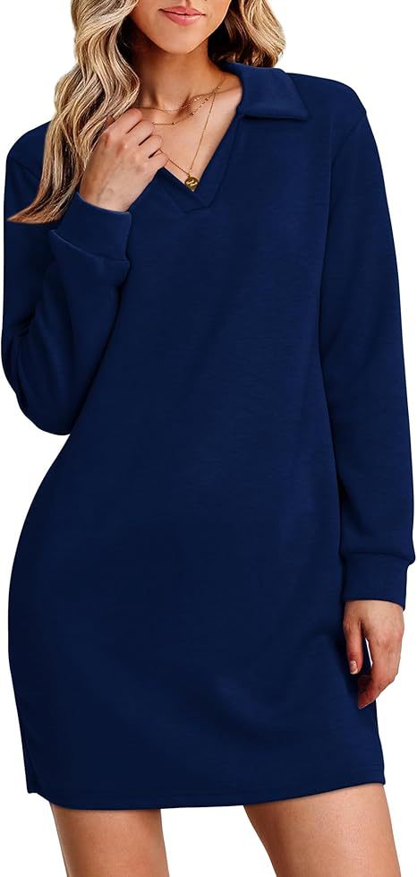 Clothing Collared Long Sleeve Color Sports Sweater Dress