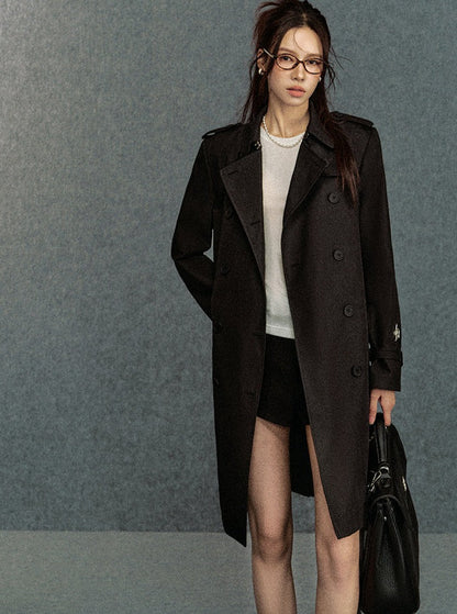 Classic Double-breasted Trench Coat: Belted Outerwear for