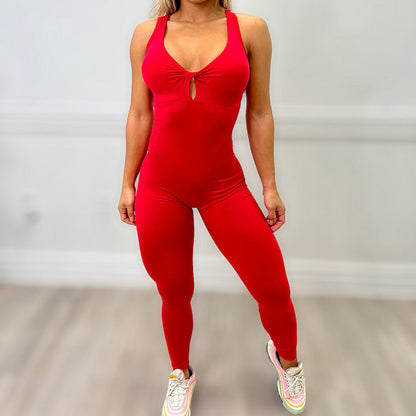 Jumpsuit One Piece Yoga Sleeveless Workout Clothes Running Sportswear Stretch Tight Training Wear