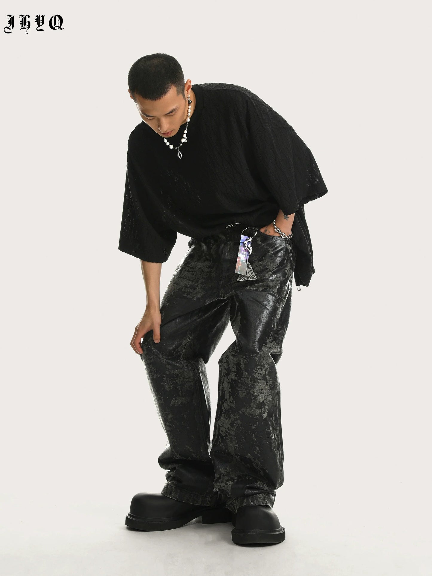Textured Knit Oversized T-shirt