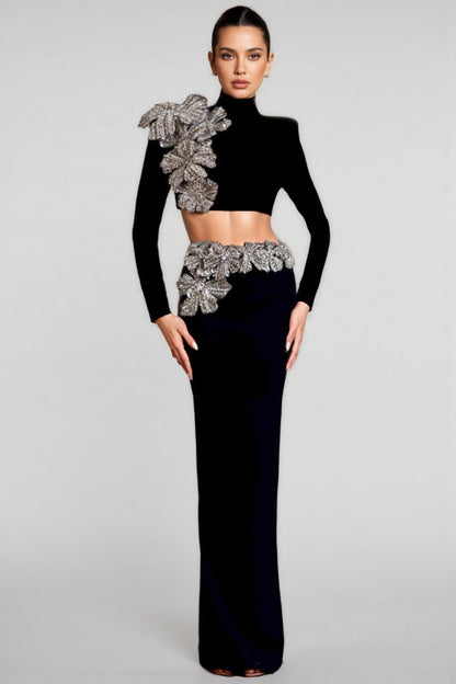 Calia High Neck Top Maxi Dress Two-piece Set