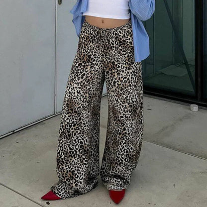 Cristel Leopard Print Wide-leg Pants