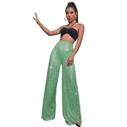 Sequined Loose Drape Pants