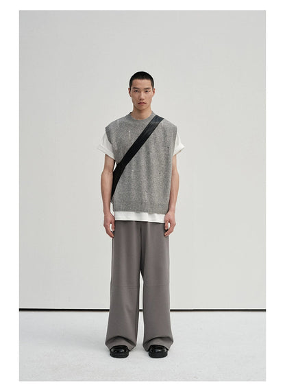 Irregular Distressed Open-knit Cardigan/vest
