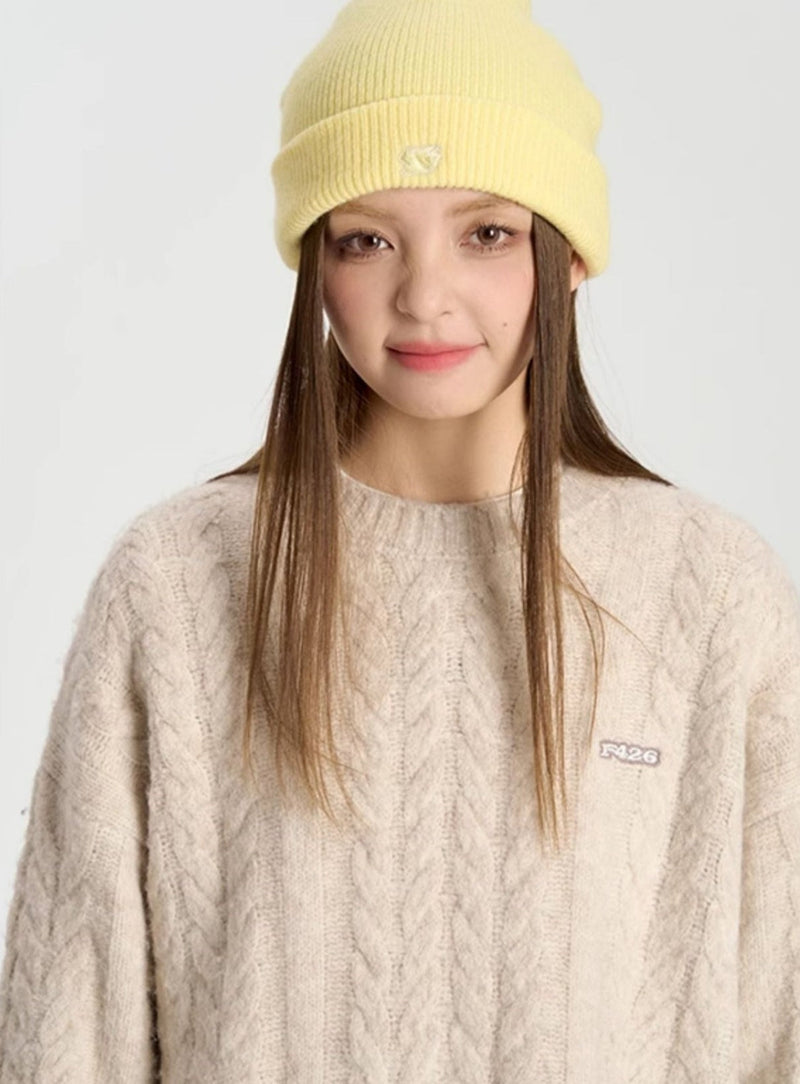 Hip-hop Versatile Twist Knit Sweater