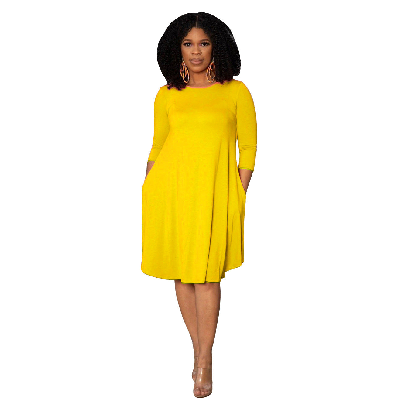 Clothing Dress Long Sleeve T-shirt Mid Color Basic Summer Autumn