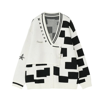 Original Design Garbled Sweater Cardigan Top