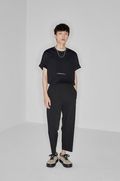 Side Seam-free Elastic Waist Cropped Pants