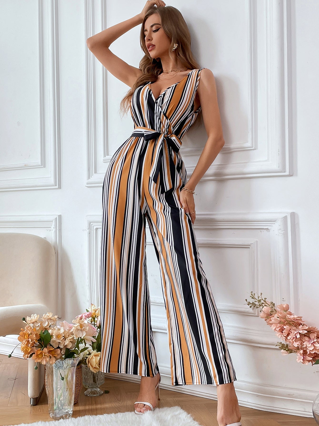Clothing Striped Jumpsuit
