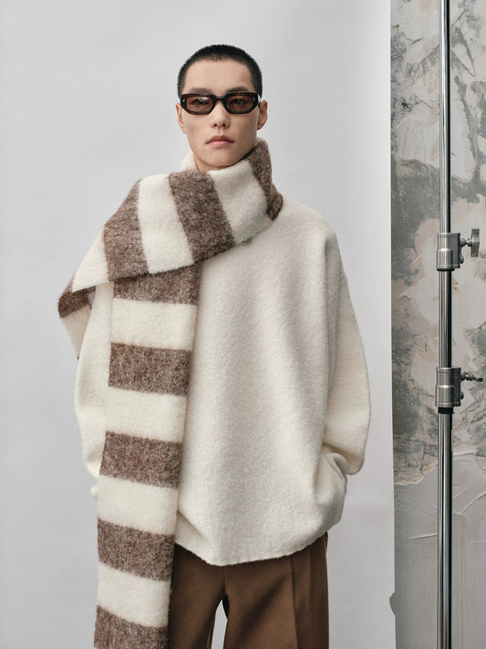 Straight-cut Oversized Crew Neck Sweater
