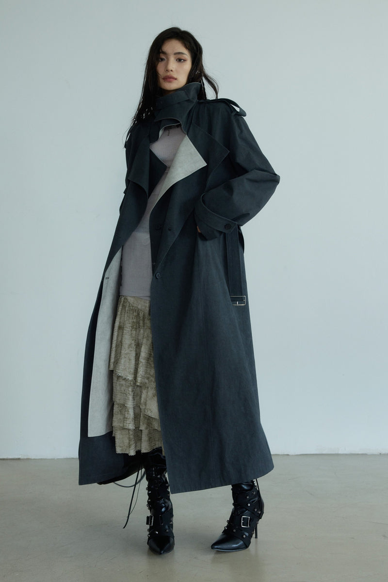 Two-tone Oversized Trench Coat