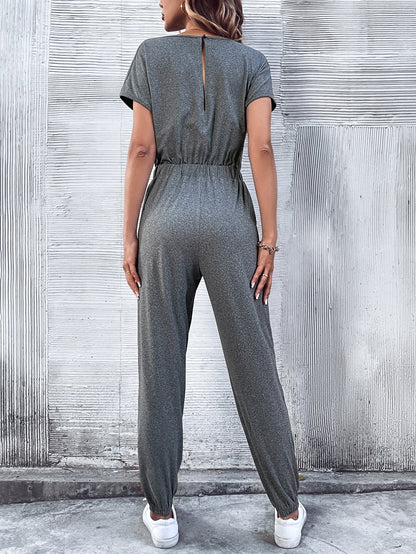 Clothing Short Sleeved Wide Leg Jumpsuit