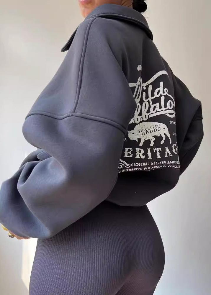 Wild Buffalo - Oversized Half-zip Sweatshirt