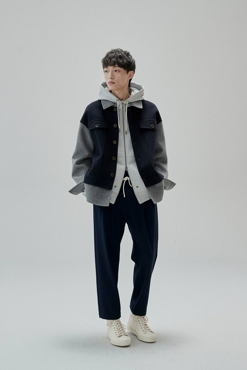 Full Zip Hooded Sweatshirt & Straight Leg Cuffed Pants Set