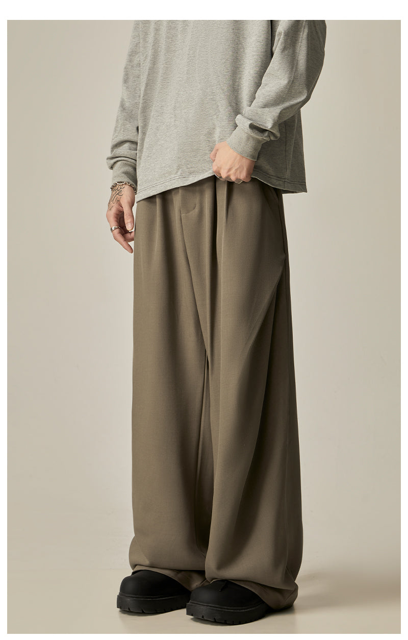 Khaki Wide Leg Dress Pants