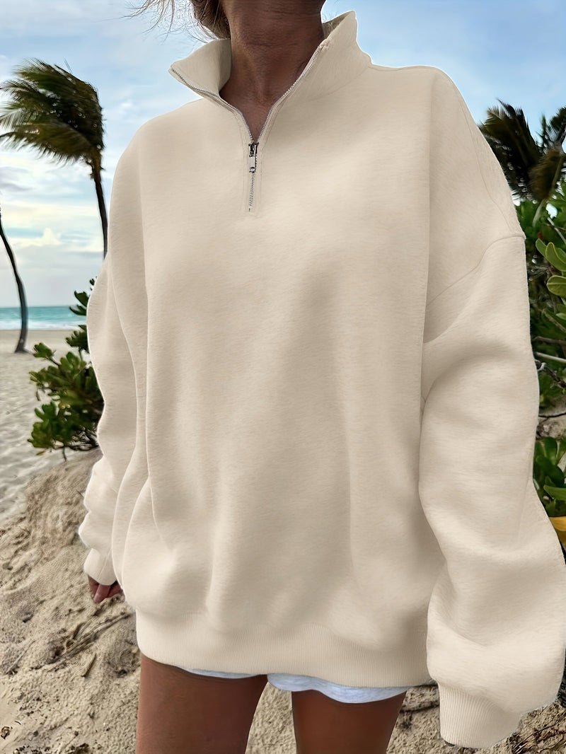 Sweatshirt Outdoor Autumn Winter Loose Long Sleeve Sweatershirt Half Zipper
