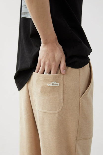 Drawstring Wide-leg Athletic Pants