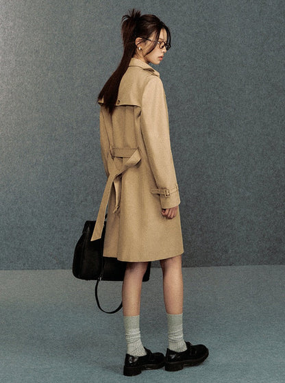 Classic Double-breasted Trench Coat: Belted Outerwear for