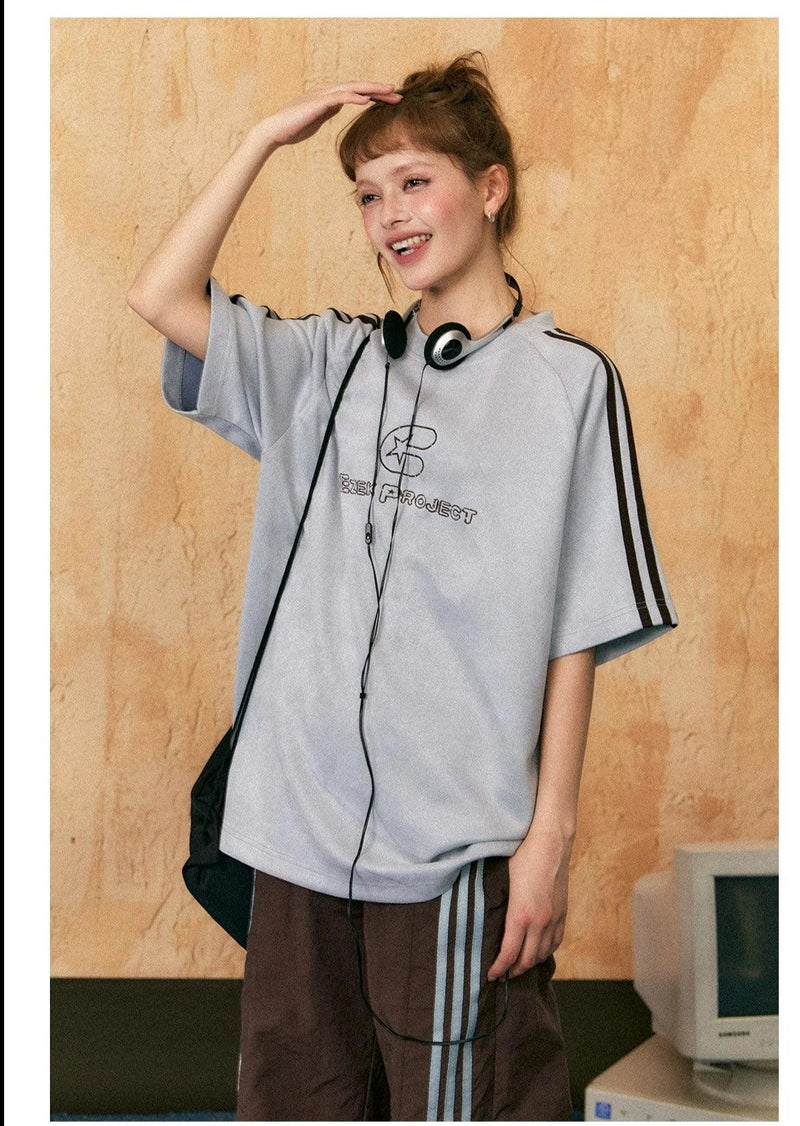 Ezek Free Project Sporty Two-piece Set - Graphic T-shirt and Wide-leg Track Pants