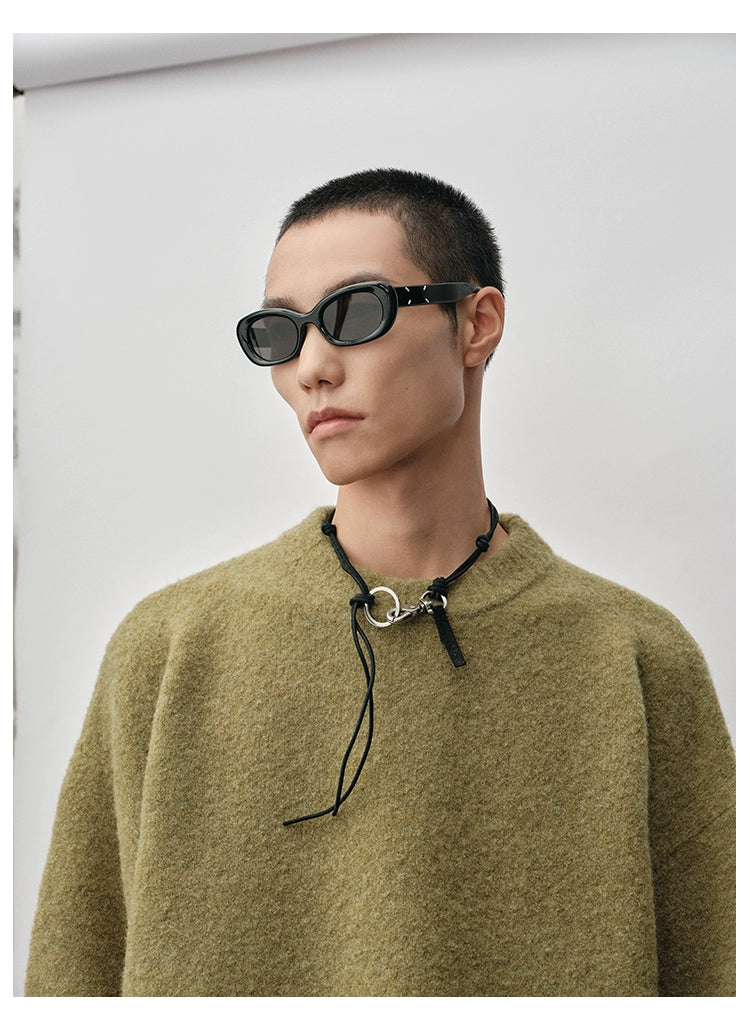Straight-cut Oversized Crew Neck Sweater
