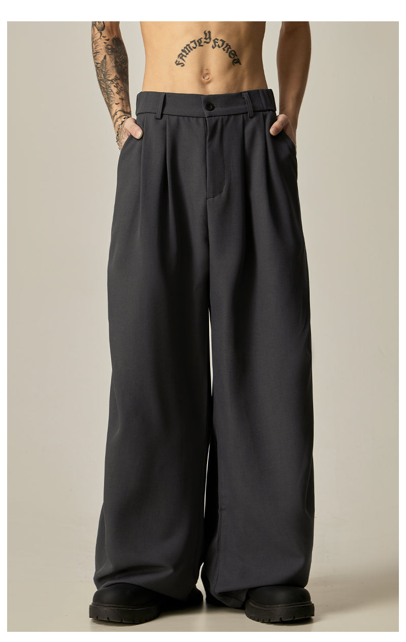 Khaki Wide Leg Dress Pants