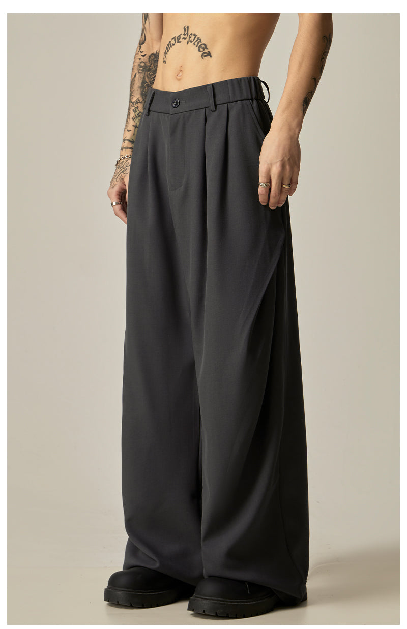 Khaki Wide Leg Dress Pants