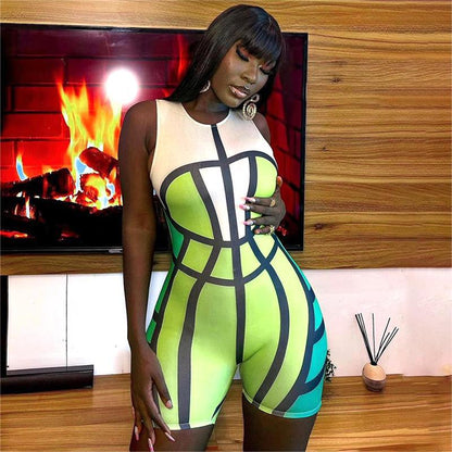 Clothing Summer Printed Sleeveless Romper One Piece