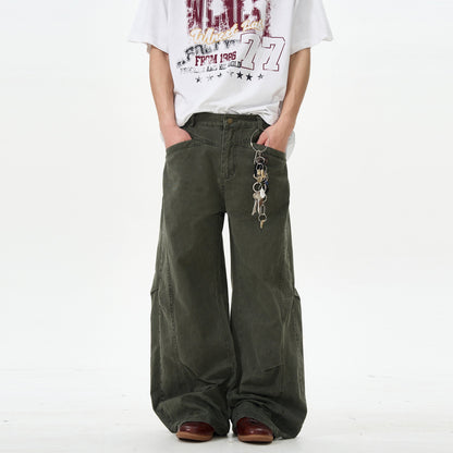 Olive Cargo Wide Leg Pants